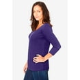 thumbnail image 3 of Jessica London Women's Plus Size Stretch Cotton Scoop Neck Tee, 3 of 5