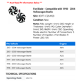 thumbnail image 2 of Fan Blade - Compatible with 1998 - 2004 Volkswagen Beetle 1999 2000 2001 2002 2003, 2 of 2
