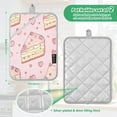 thumbnail image 3 of Strawberry Flavored Heart Cake Pattern Square Insulation Pads 2 Piece Heat Resistant 338 Degrees F Oven Mitts for Kitchen Table BBQ Microwave and Other Cooking Occasions, 3 of 7