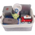 thumbnail image 2 of Set Of 3 Storage Baskets, Foldable Storage Box With Handle, Fabric Storage Box For Clothes, Books, Toys, Home (Grey/White, Small), 2 of 7