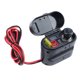 thumbnail image 1 of Encendedor de motocicleta de 12 V/24 V CC con dos puertos de carga USB, voltímetro, reloj, pantalla de tiempo, cargador de teléfono para motor, toma para encendedor., 1 of 9