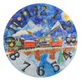 thumbnail image 5 of Trains with Moon Snow Mountains 10 inch Wall Clocks Non Ticking Easy to Read Battery Decorative for Home Bathroom Kitchen Bedroom Living Room, 5 of 8