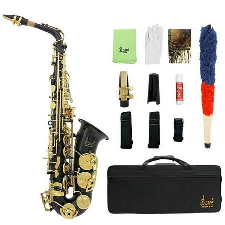 Golden Alto Saxophone | Good Sound Quality Brass Engraved Alto Sax | Wind & Woodwinds Saxophones with Adjustable Strap and Case