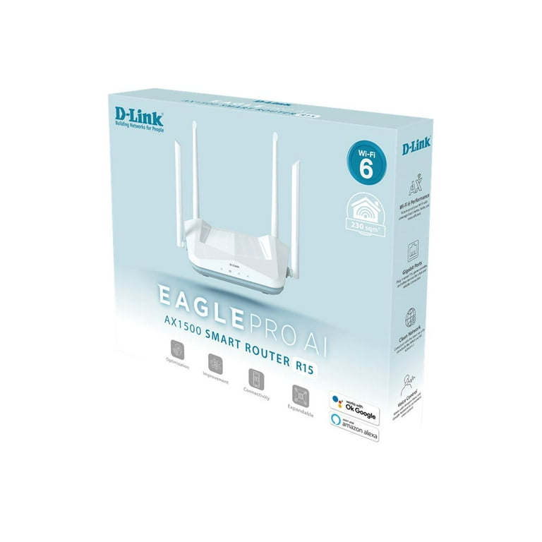 D-Link WiFi 6 Router, AX1500 Ai Series 802.11AX Smart Home Wireless Internet Gigabit Dual Band Network (R15) - Walmart.com
