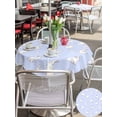 thumbnail image 4 of Easter Bunny Outdoor Tablecloth - 60 Inch Round Dining Table Cover, Cartoon Carrots Cute Rabbits Sketch Blue Waterproof Outdoor Table Cloth with Umbrella Hole & Zipper for Picnic/Patio/Party, 4 of 7