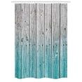 thumbnail image 2 of Rustic Stall Shower Curtain, Wood Panels Background with Digital Tones Effect Country House Art Image, Fabric Bathroom Set with Hooks, 54W X 78L Inches, Pale Blue and Grey, by Ambesonne, 2 of 2