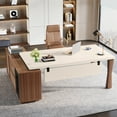 thumbnail image 4 of Tribesigns 71-Inch Executive Desk, L-Shaped Desk with Cabinet, Large Office Desk with Storage Shelves, Writing Table Desk Business Furniture Set for Home Office, 4 of 9