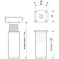 thumbnail image 4 of Pata para muebles - Pata ajustable para sofá - Pata ajustable para muebles - Juego de 4 - Angular 40 x 40 mm - Piezas de repuesto de metal - Accesorios de montaje incluidos - 120 mm blanco, 4 of 4