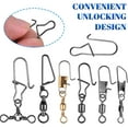thumbnail image 4 of Fishing Swivels Kit 190pcs Fishing Accessories Tackle Ball Bearing Swivels, Rolling Barrel Swivel Snap, Three Way Crossline Swivel, Duo Lock Snap for Bass Trout Saltwater Freshwater Fishing Tackle, 4 of 7