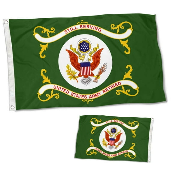 Double Sided United States Army Retired Military Flag Banner with Brass Grommets 3x5 Feet