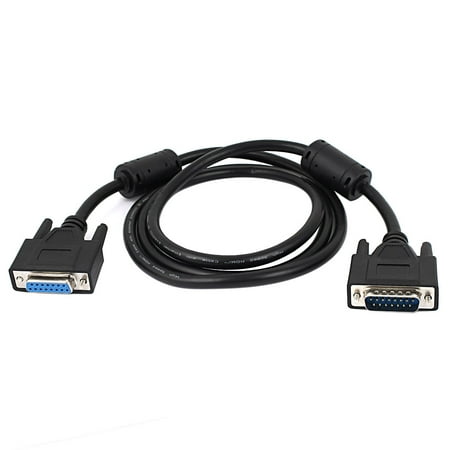 Unique Bargains DB15 Cable Black Straight Through 15 Pin DB15 RS232 Serial Cable