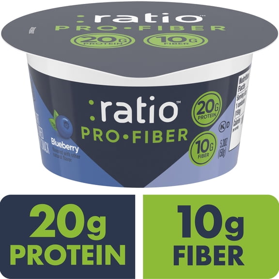Ratio Pro-Fiber Yogurt Cultured Dairy Snack Cup, Blueberry, 5.3 oz
