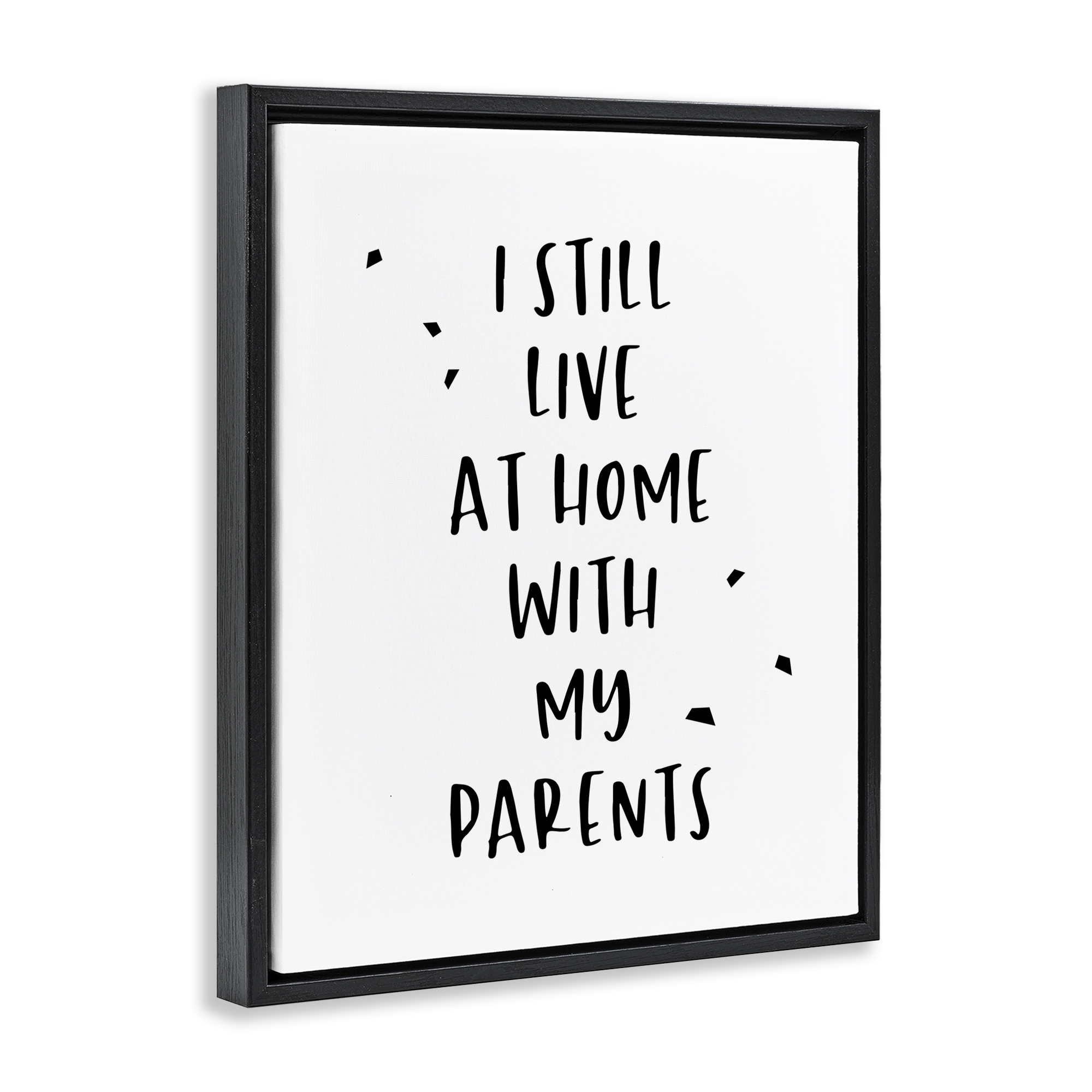 Stupell Industries Live with Parents Phrase Typography Painting Black Floater Framed Art Print Wall Art, 25 x 31