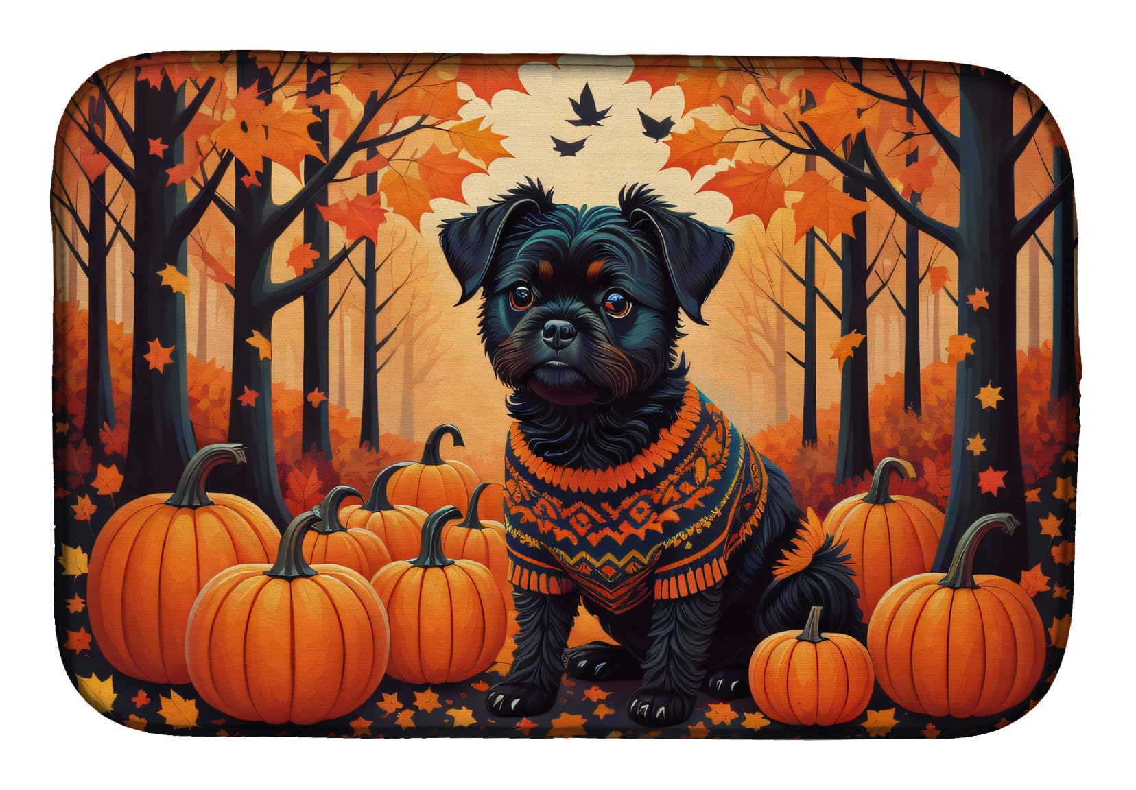 Vizsla Fall Dish Drying Mat 14 in x 21 in