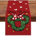 thumbnail image 1 of Chemin de Table Couronne de Souris de Noël, Décoration de Table de Cuisine Salle à Manger de Noël à Pois Rouges avec Nœud et Étoiles, Décoration de Maison Style Ferme pour les Fêtes d'Hiver, Intérieur Extérieur, Fournitures de Fête 13 x 48 Pouces, 1 of 6