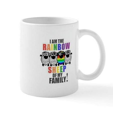 CafePress - Rainbow Family Sheep Mug - 11 oz Ceramic Mug - Novelty Coffee Tea Cup