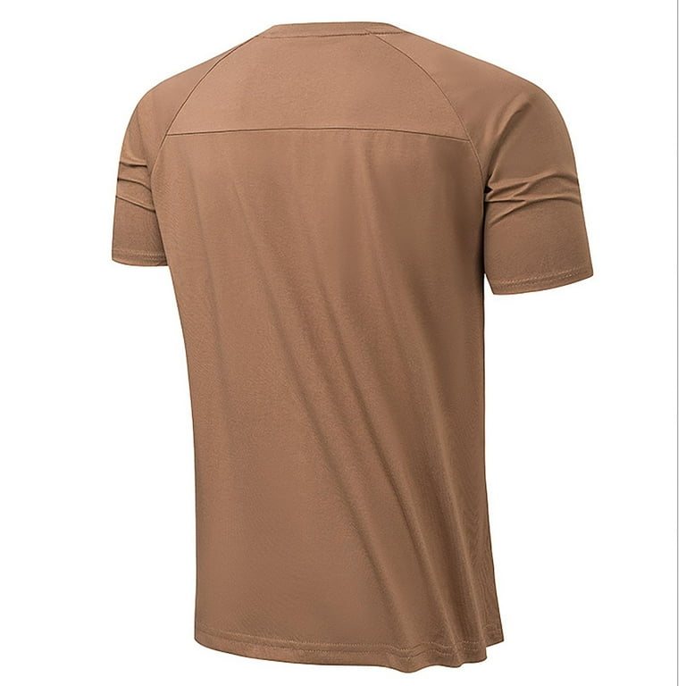 ZIZOCWA Blank Tshirts Plain T Shirts Bulk Cotton Covered Polyester T Shirt  Men'S Round Neck Design Solid Color Quick Drying Versatile Loose Quick Dryi