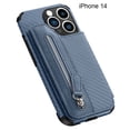 thumbnail image 2 of Card Holder Cover Flip Cell Phone Clip PU Card Slots Magnetic Shockproof phone case for iP14, 2 of 5