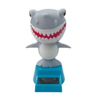 ACDANC Gray Shark Solar Ornaments Bobble Head Cartoon Doll Gift Children's Interior Creative Interior Car Supplies