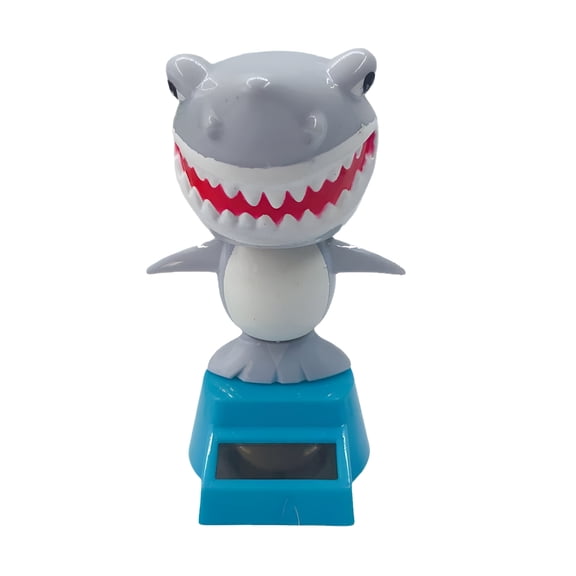 ACDANC Gray Shark Solar Ornaments Bobble Head Cartoon Doll Gift Children's Interior Creative Interior Car Supplies