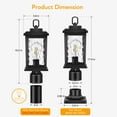 thumbnail image 6 of VIANIS Outdoor Post Lights, Dusk to Dawn Post Lights Outdoor,Black Post Lantern with Pier Mount Base, Waterproof Aluminum Body with Water Glass for Patio, Garden, Driveway, 6 of 6