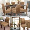 thumbnail image 3 of Rustic Dining Chair Cover Set of 6 - Retro Farmhouse Brown Wooden Stretch Chair Protectors Slipcover, Spandex Kitchen Chair Seat Back Cushion Slip Cover for Dining Room, Party, Hotel, Ceremony, 3 of 6