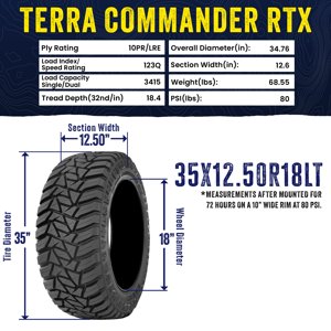 Kanati Tires Kanati Terra Commander RTX Rugged Terrain LT35X12.50R18 123Q E Light Truck Tire Sansujyuku sansujyuku.com