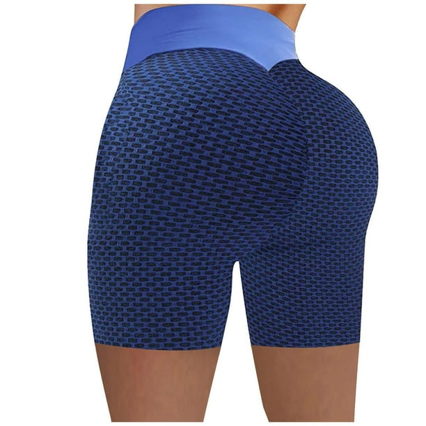 Womens Pants womens Stretch Leggings Fitness Running Gym Pockets Active  Shorts Yoga Pants Blue M 