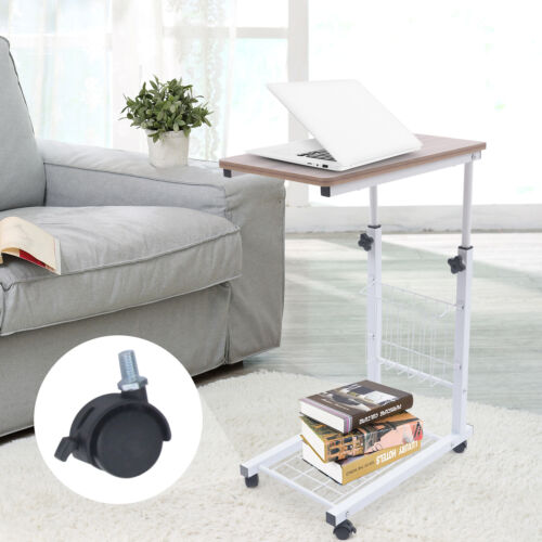 Bed Side Table Wheels Hospital Overbed Rolling Tray Sofa Side Desk