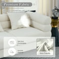 thumbnail image 4 of Atumon 60" Cloud Sofa Couch, 2-Seat Modern Teddy Loveseat Sofa with Plush Boucle Fabric & 2 Pillows, Overstuffed Deep Seating with Solid Wood Frame & Gold Metal Legs, 60"L x 32"W x 28"H, White, 4 of 10