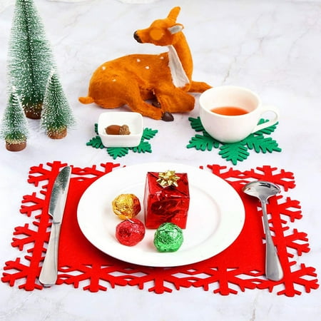 

Christmas Clearance Sale Christmas Placemats Holiday Decorations Western Style Placemats Non Slip No Fear of Water and Greaseproof Heat insulating Placemats
