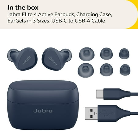 Jabra - Elite 4 Active True Wireless Noise Cancelling In-Ear Headphones - Navy