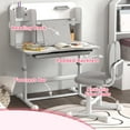 thumbnail image 6 of Qaba Height Adjustable Kids Desk and Chair Set w/ Reading Rack, Gray, 6 of 9