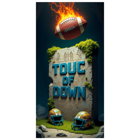 Football Themed Glowing Touch Down Banner Background Decor Party Supplies for Football Viewing Parties Tailgate Parties and Sports Themed Celebrations