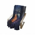 thumbnail image 4 of Forest Soft Flannel Fleece Blanket, Dark Night Camping Tent Photo in the Winter on the Snow Covered Lands by the Lake, Cozy Plush for Indoor and Outdoor Use, 60" x 80", Blue Orange, by Ambesonne, 4 of 6