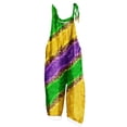 thumbnail image 2 of DDAPJ pyju Womens Mardi Gras Jumpsuits 2024 Carnival Themed Sequin Printed Bib Overalls Adjustable Straps Wide Leg Rompers Dressy Casual Parade Party Jumpsuit with Pockets on Clearance Multicolor M, 2 of 5
