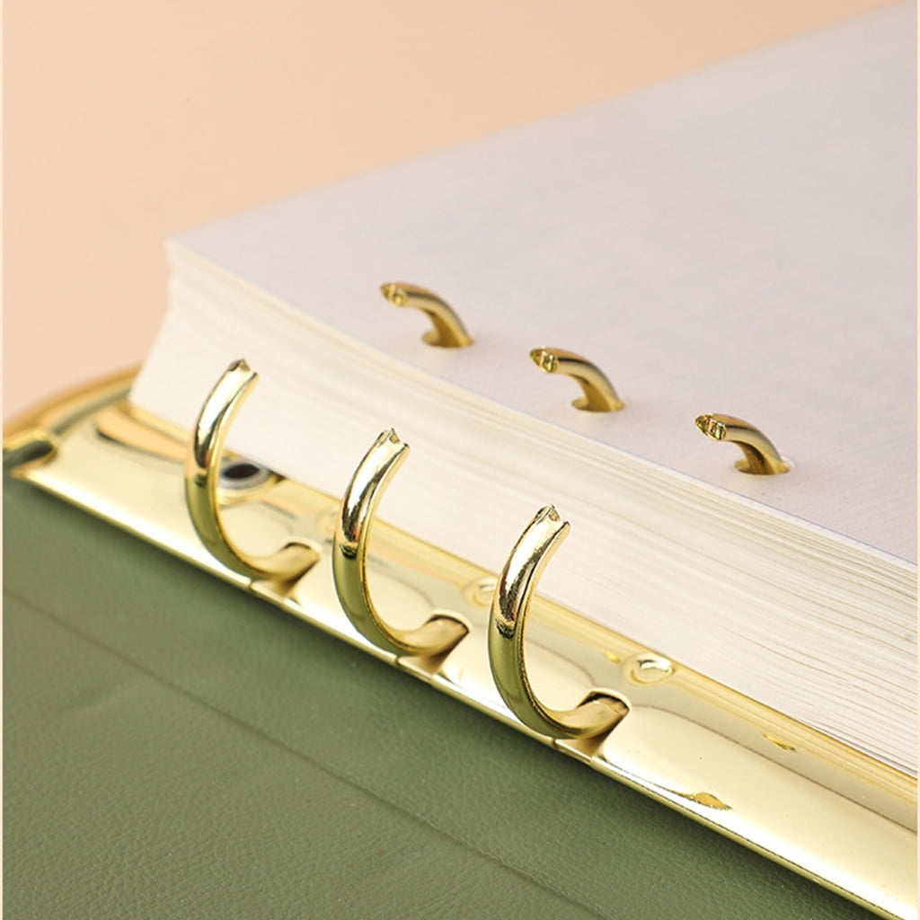 PU1eatherJournal Refillable 6 Rings Binder Notebook with Pen Slot and Card Holder 200Pages Lined for Women Men Student