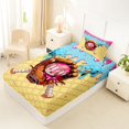 thumbnail image 4 of Castle Fairy Sport Baseball Twin Sheets 3pcs, Ice Cream Sundae Pattern Bedding, Pink Yellow Blue,1 Fitted Sheet, 1 Flat Sheet and 1 Pillowcase, 4 of 6