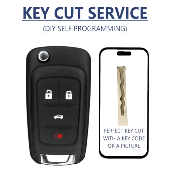 Key Cut Service   Flip Remote Key for Chevrolet 2010 - 2017