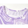 thumbnail image 3 of Pajamas for Tween / Teen Girls 2-Piece Purple Marble Print Short Sleeves Shirt & Pants PJ Set Jammies Size 8, 3 of 7