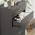 thumbnail image 6 of Patikuin 5 Drawers Tall Dresser for Bedroom, Modern Nightstand for Bedside Closet, Wood Chest of Drawers with Gold Handles, Wooden Storage Cabinet and Organizer for Living Room, Hallway, Entryway, 6 of 9