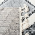 thumbnail image 6 of SAFAVIEH Moroccan Tassel Bronte Geometric Shag Area Rug, Grey/Ivory, 5'3" x 7'6", 6 of 7