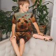 thumbnail image 4 of Fotbe Rose Cute Guinea Pig Pijama Estampada de 2 Piezas para Niños – Ropa de Dormir de Manga Corta Cómoda para Niños y Niñas, Camiseta y Shorts de Algodón-X-Large, 4 of 6