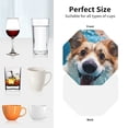 thumbnail image 6 of Zufioo Sea Swimming Corgi Print Leather Coaster Set, Decorative PVC Coasters 4-pack - Scald and Stain-resistant, Suitable for Home, Cafes, Restaurants-Octagon, 6 of 6