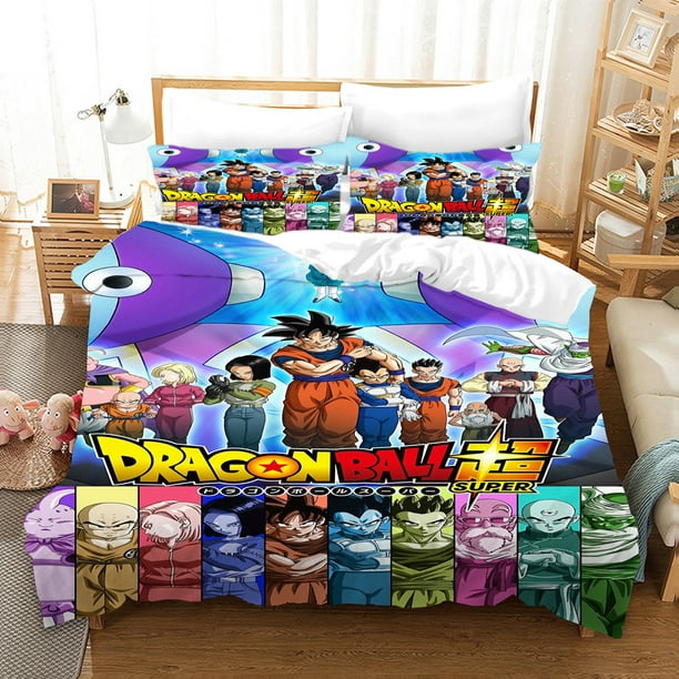 3 Pieces Anime Dragon Ball Z Comforter Bedding Bed Set Full Size Comfy