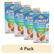 (4 pack) Blue Dimond Almond Breeze Original Almondmilk, 64 oz, Shelf Stable, Cardboard Box