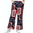 thumbnail image 1 of Women Wide Legs Pants with Pockets Vintage Print Plus Size, 1 of 8