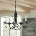 thumbnail image 3 of Progress Lighting Trinity 5-Light Chandelier, Brushed Nickel, White Candle Covers, Decorative Loop Detail, 3 of 3