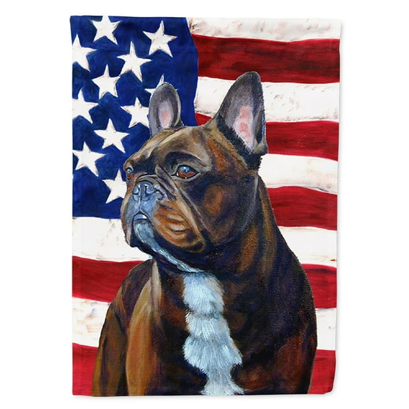 Carolines Treasures LH9010GF 11 x 15 In. Usa American Flag With French Bulldog Flag- Garden Size