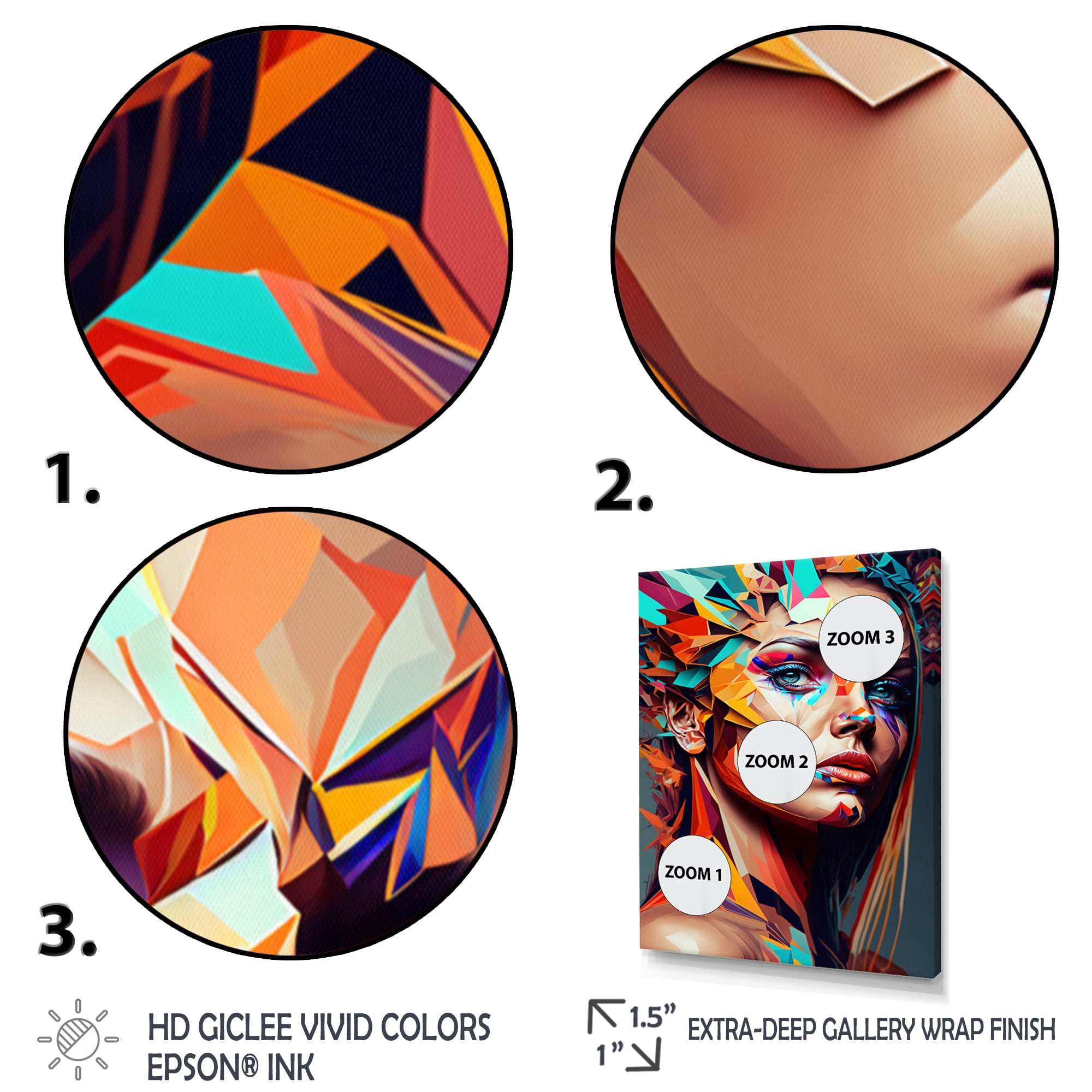 Designart Cubic Woman Portrait III Canvas Wall Art